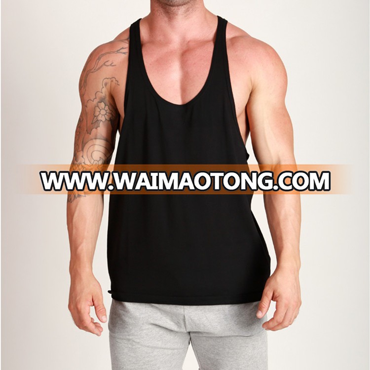 mens black loose y back singlet