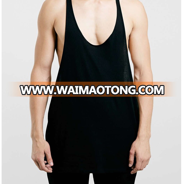 black low cut custom stringer tank top