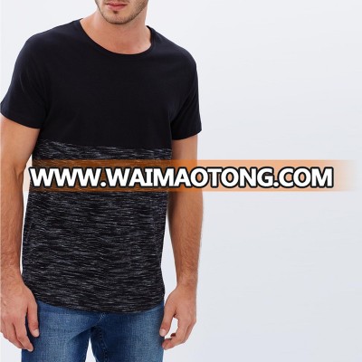 cotton slub panel t shirt for men free sample