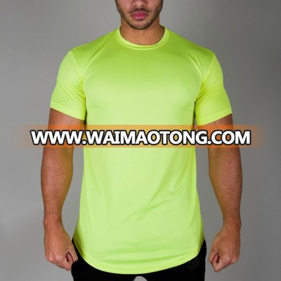 bright polyester round hem sports blank dri fit t-shirts wholesale